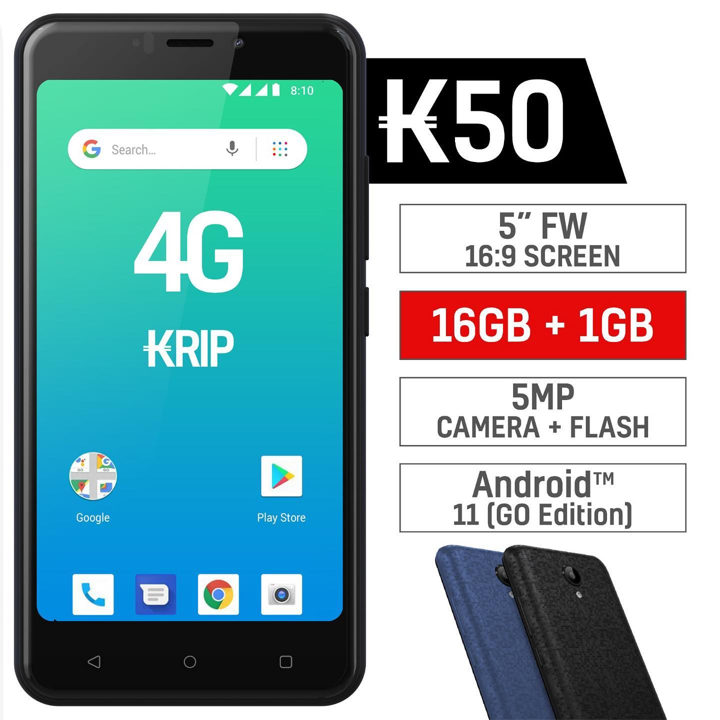 KRIP K50 5" 5MP 16GB 4G DS
