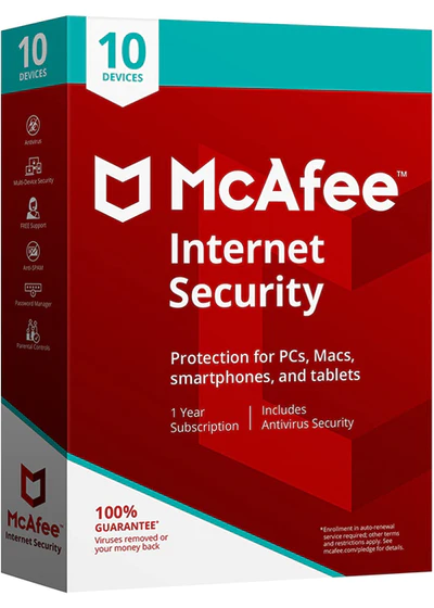 McAfee Internet Security 2023 - 10 Devices / 1 Year Key