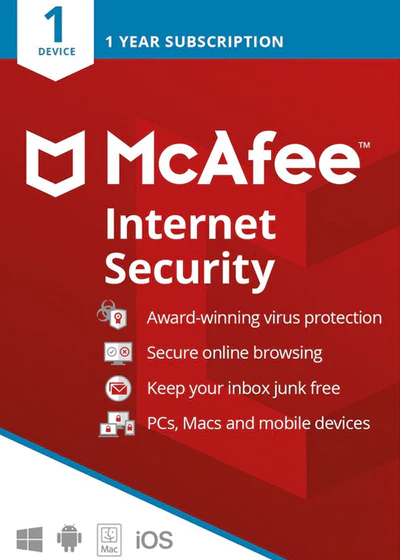 McAfee Internet Security 2023 - 1 Device 1 Year Key