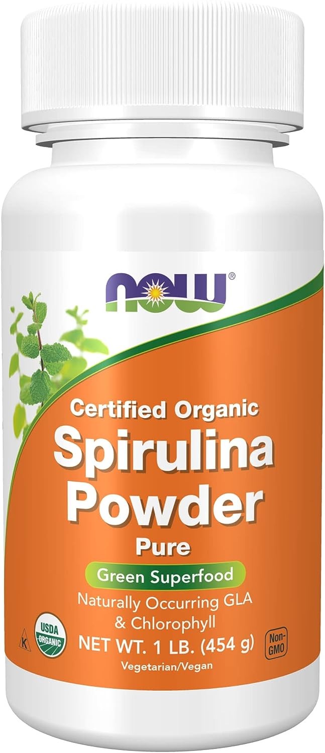 Now Certified Organic Spirulina Powder, 1lb