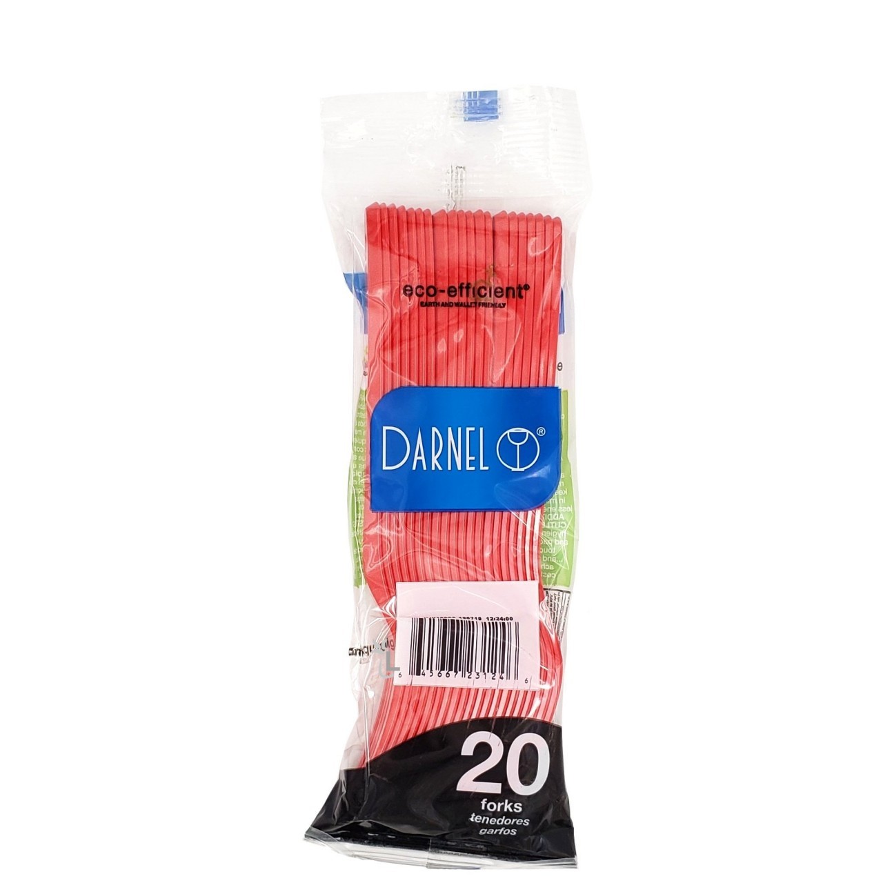 DARNEL PLASTIC FORKS RED 20s