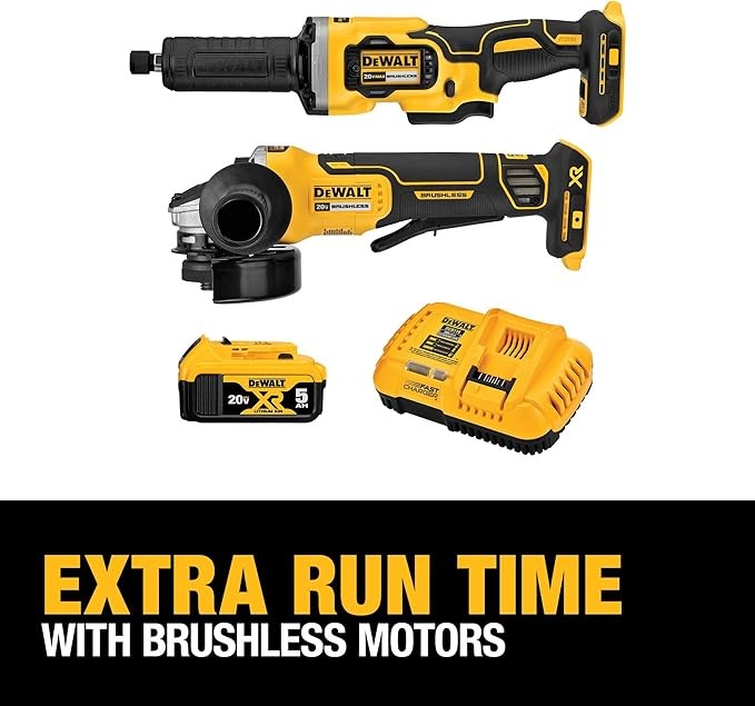 DEWALT 20V MAX Angle Grinder and Die Grinder, Cordless 2-Tool Set with Battery and Charger (DCK203P1)
