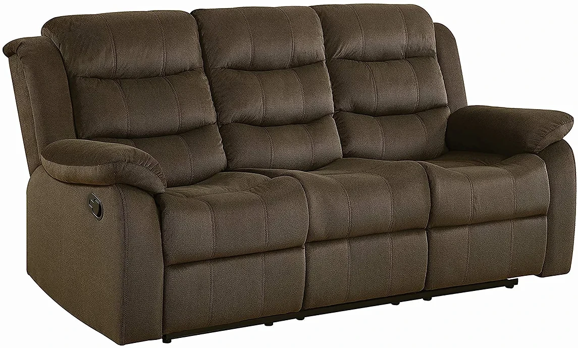 Coaster Home Furnishings Rodman Motion Sofa with Pillow Arms Chocolate