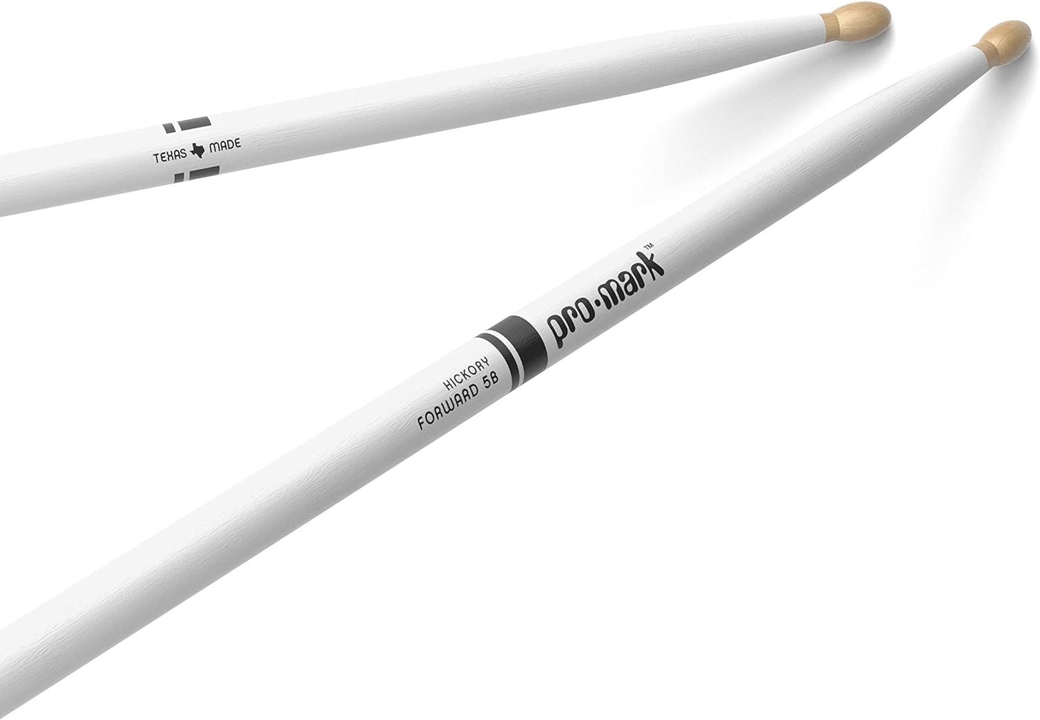 ProMark Classic Forward 5A White Hickory Drumsticks, Oval Wood Tip