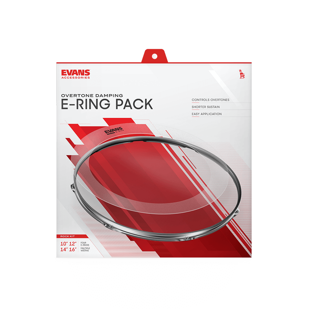 Evans ER-ROCK Overtone Damping E-Ring Pack - 10"/12"/14"/16"