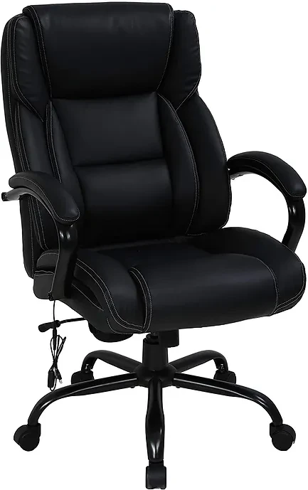 Big & Tall 500lbs PU Leather Ergonomic Executive Chair with Massage Lumbar Sup