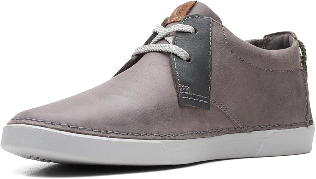 Clarks Mens Gereld Low : Grey Leather