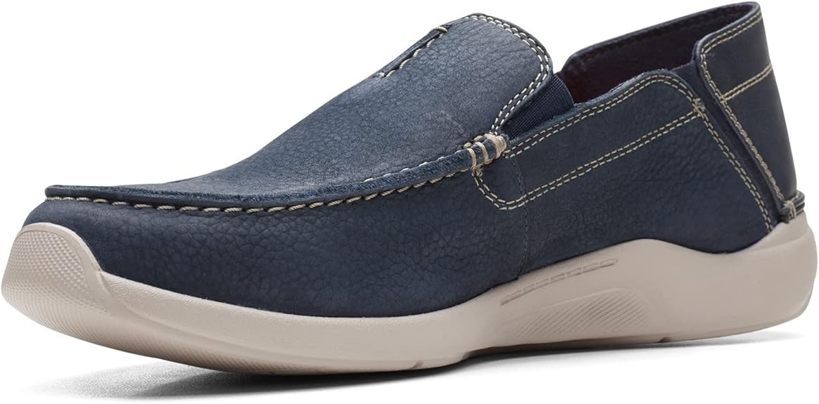 Clarks Mens Gorwin Step : Navy Nubuck