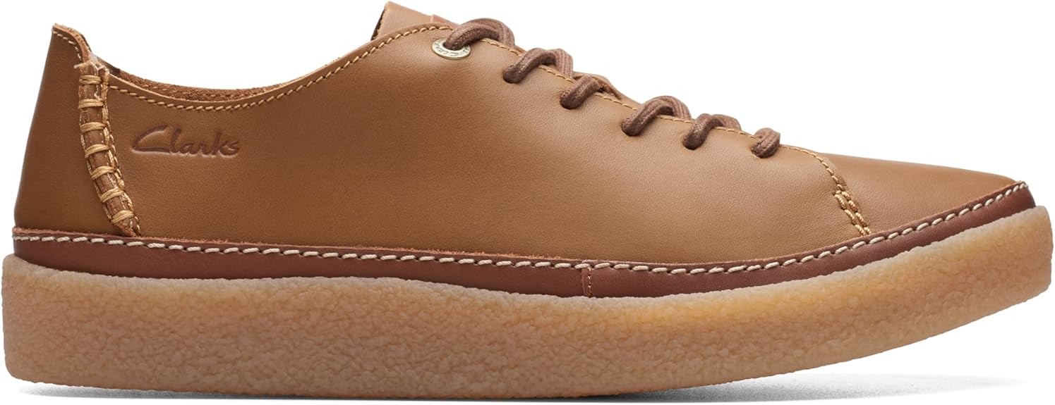 Clarks Mens Oakpark Low  Tan Leather