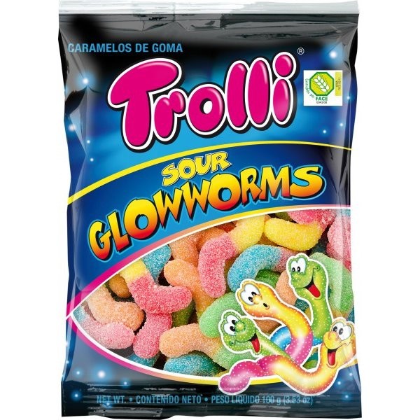 TROLLI SOUR GLOWWORMS 100g