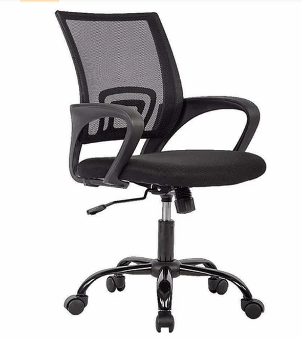 SIT Manager Mesh Fabric Lumbar Support Task Chair - Black & Black