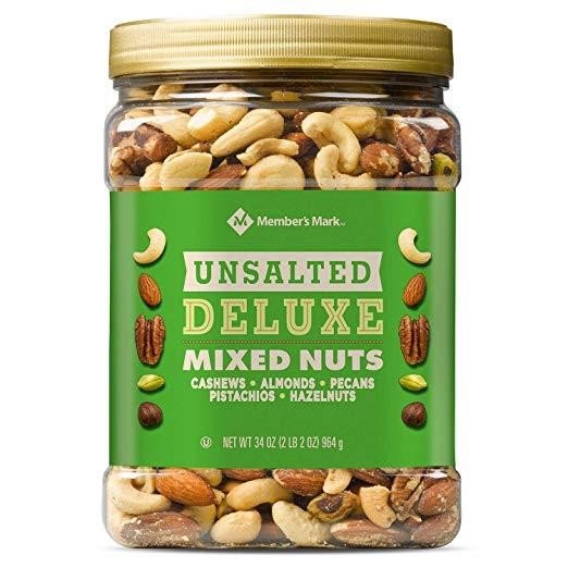 MEMBERS MARK MIXED NUTS UNSALTED 34oz