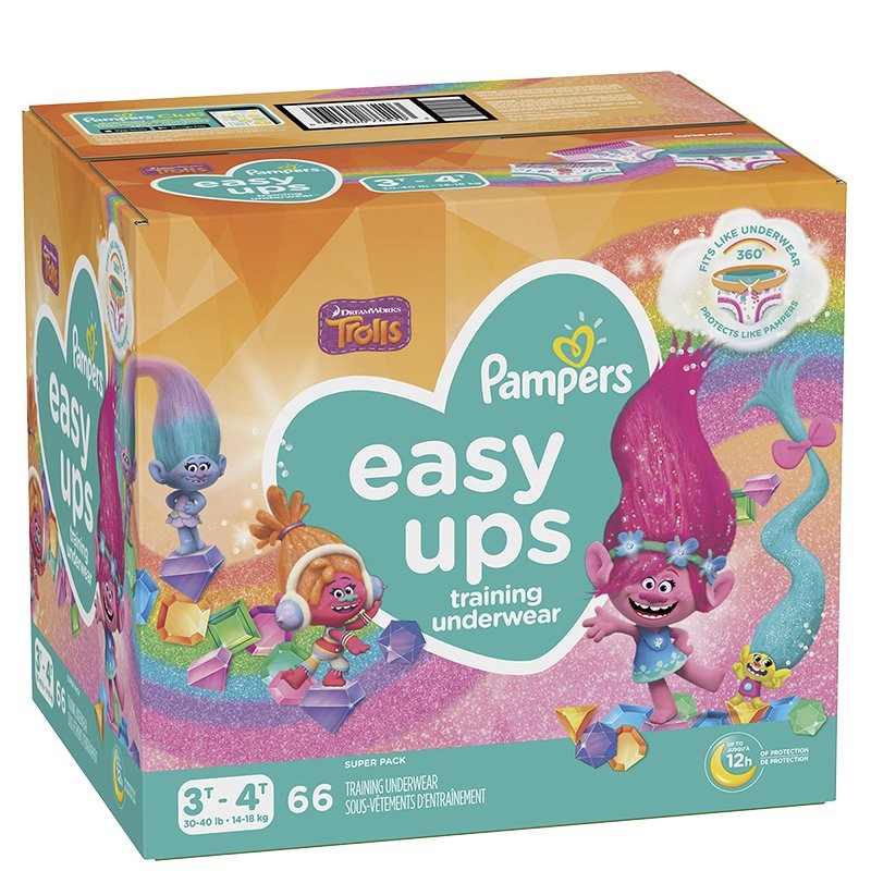 PAMPERS EASY UPS GIRLS 3T-4T 66s