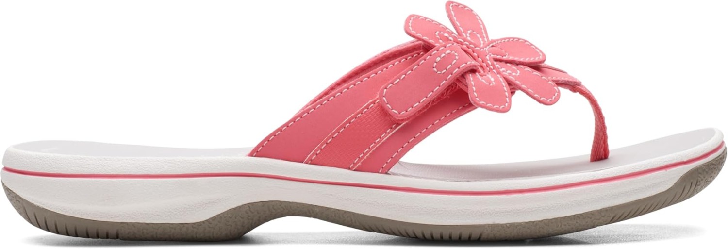 Clarks Womens Brinkley Flora (  Bright Coral Synthetic)