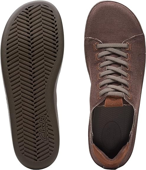 Clarks Mens Higley Lace : Brown Canvas