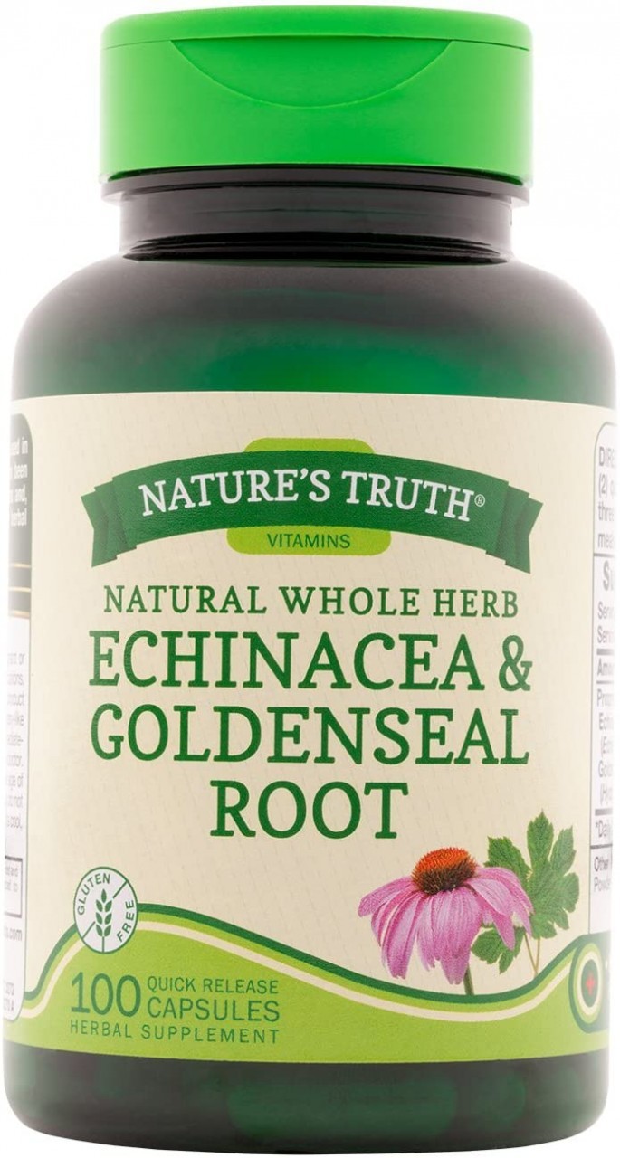 Nature's Truth Echinacea & Goldenseal Root Capsules, 100 Count