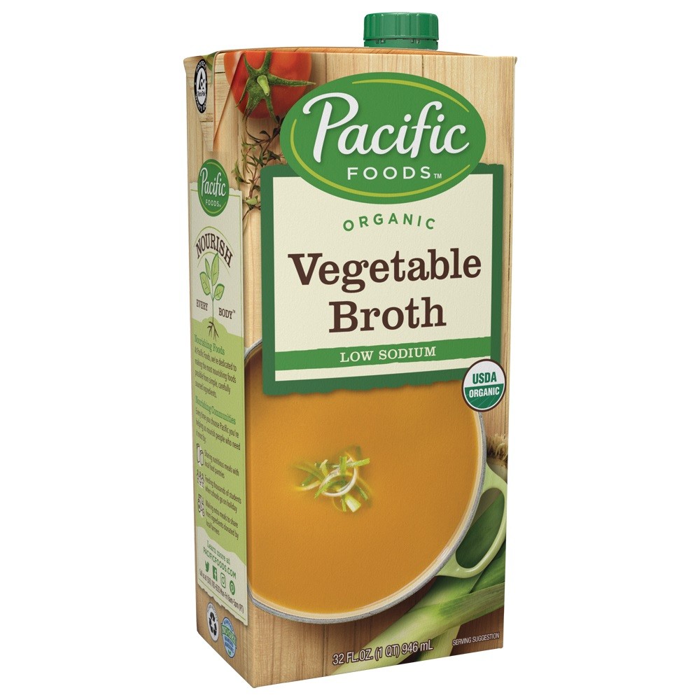 PACIFIC BROTH VEGETABLE LOW SODIUM 32oz