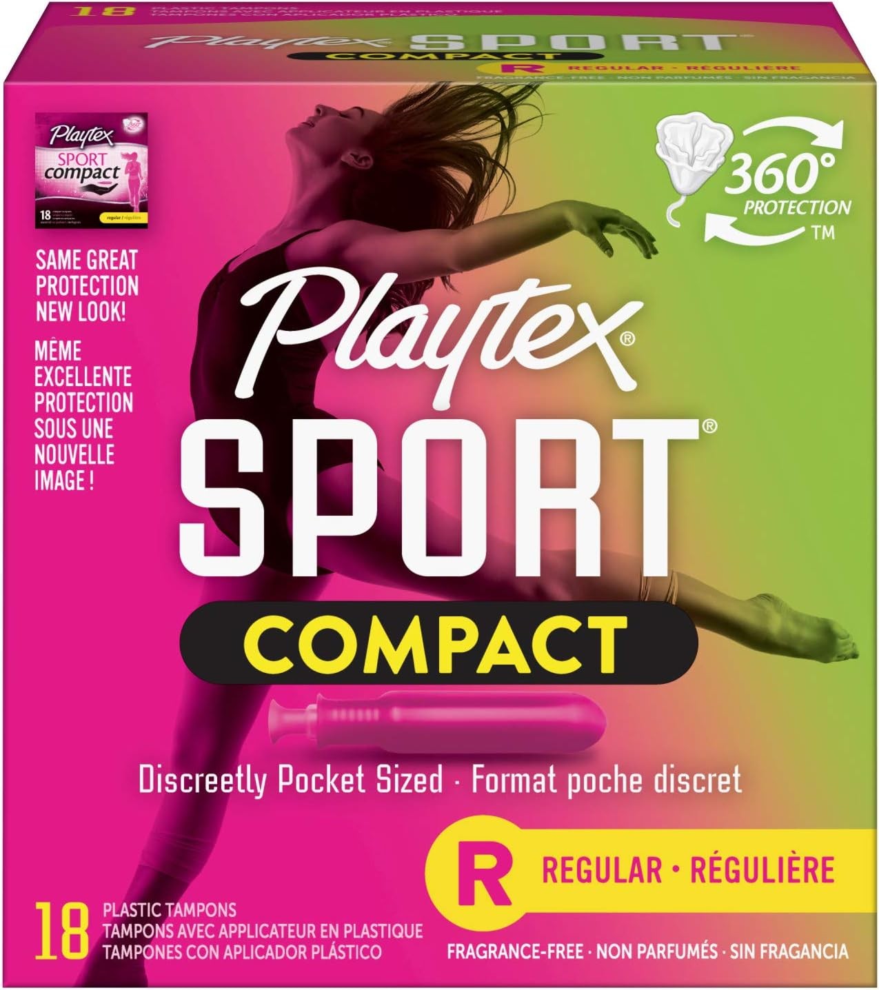 PLAYTEX SPORT COMPACT REGULAR 18’S