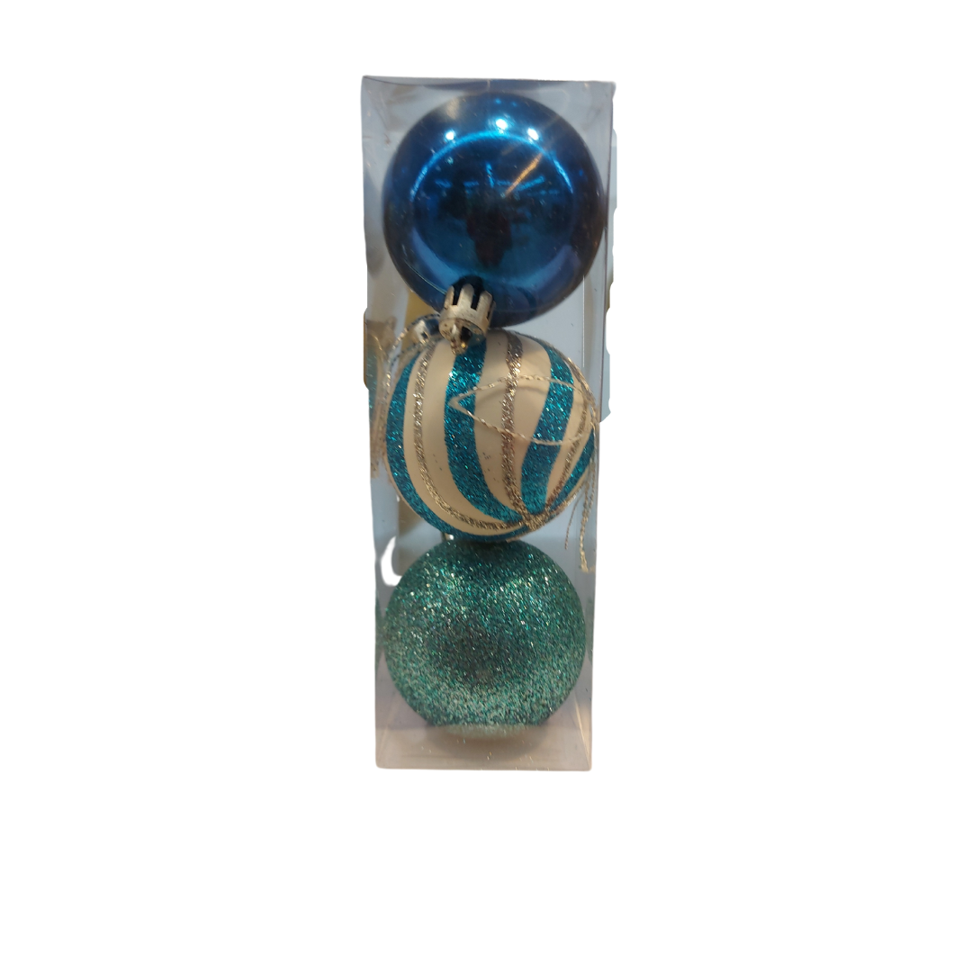 X-Mas Ornament Balls, 5cm, 3ct