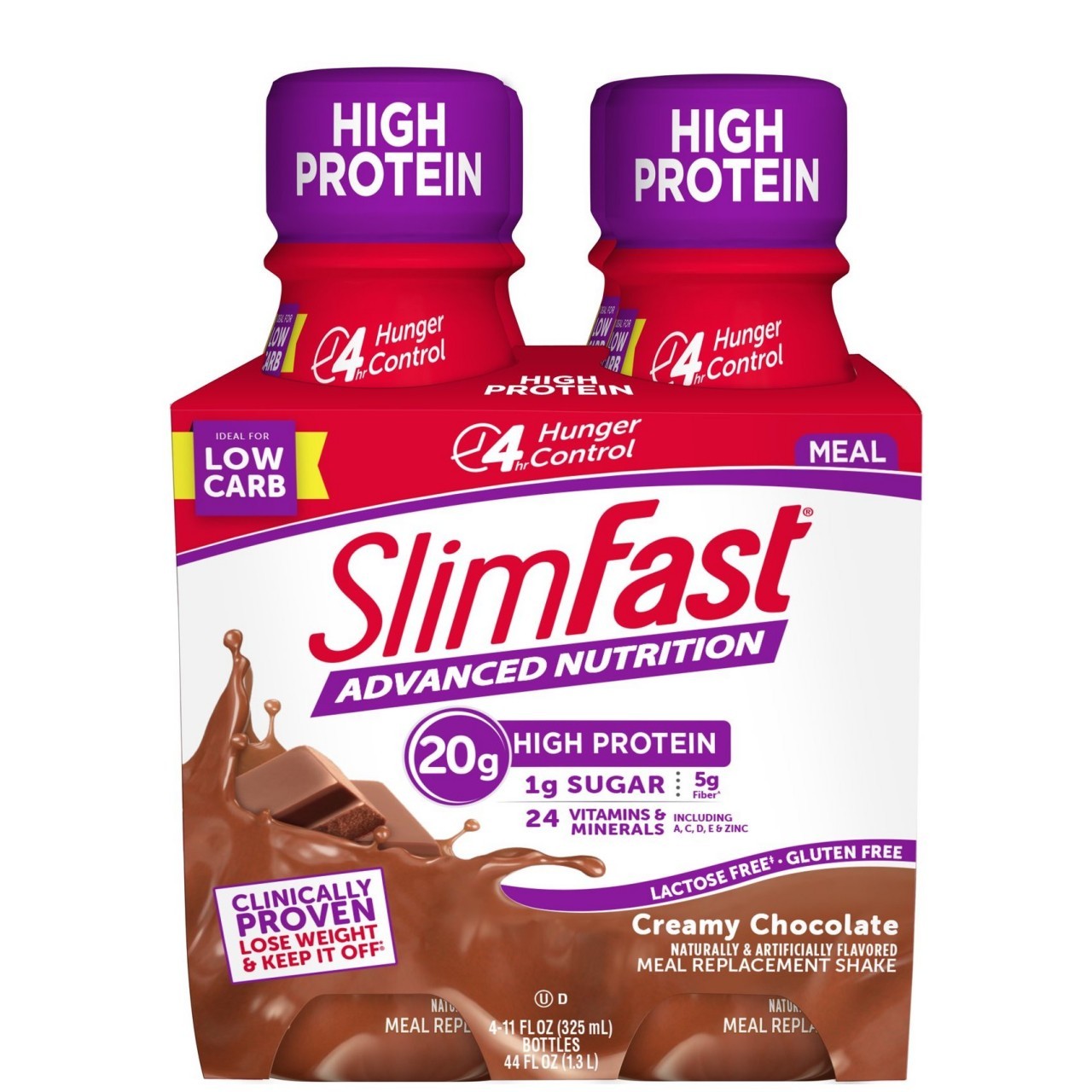 SLIM FAST NUTRITION CREAMY CHOC 4x11oz