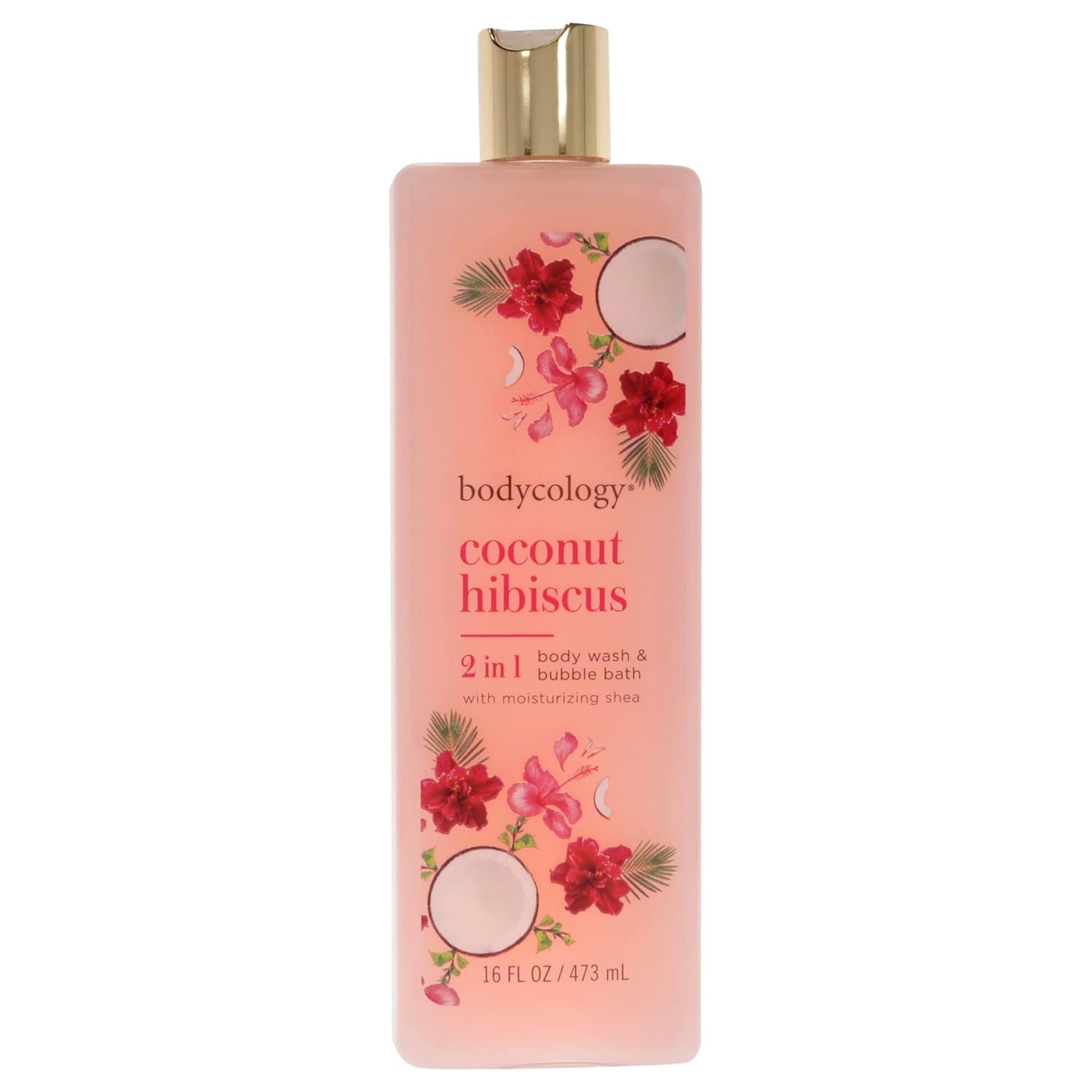 Bodycology Coconut Hibiscus 2 in 1 Body wash and Bubble Bath 16oz