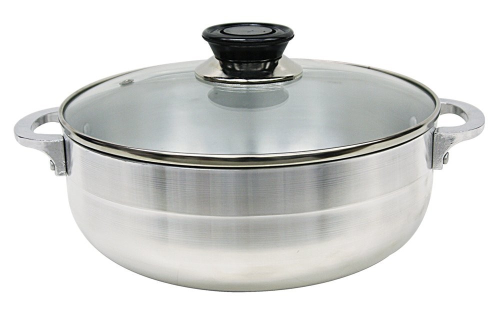Home Basics AC10389 Aluminum Caldero with Glass Lid