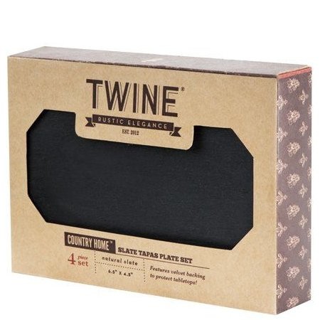 TRUE TWINE SLATE TAPAS PLATES 4ct
