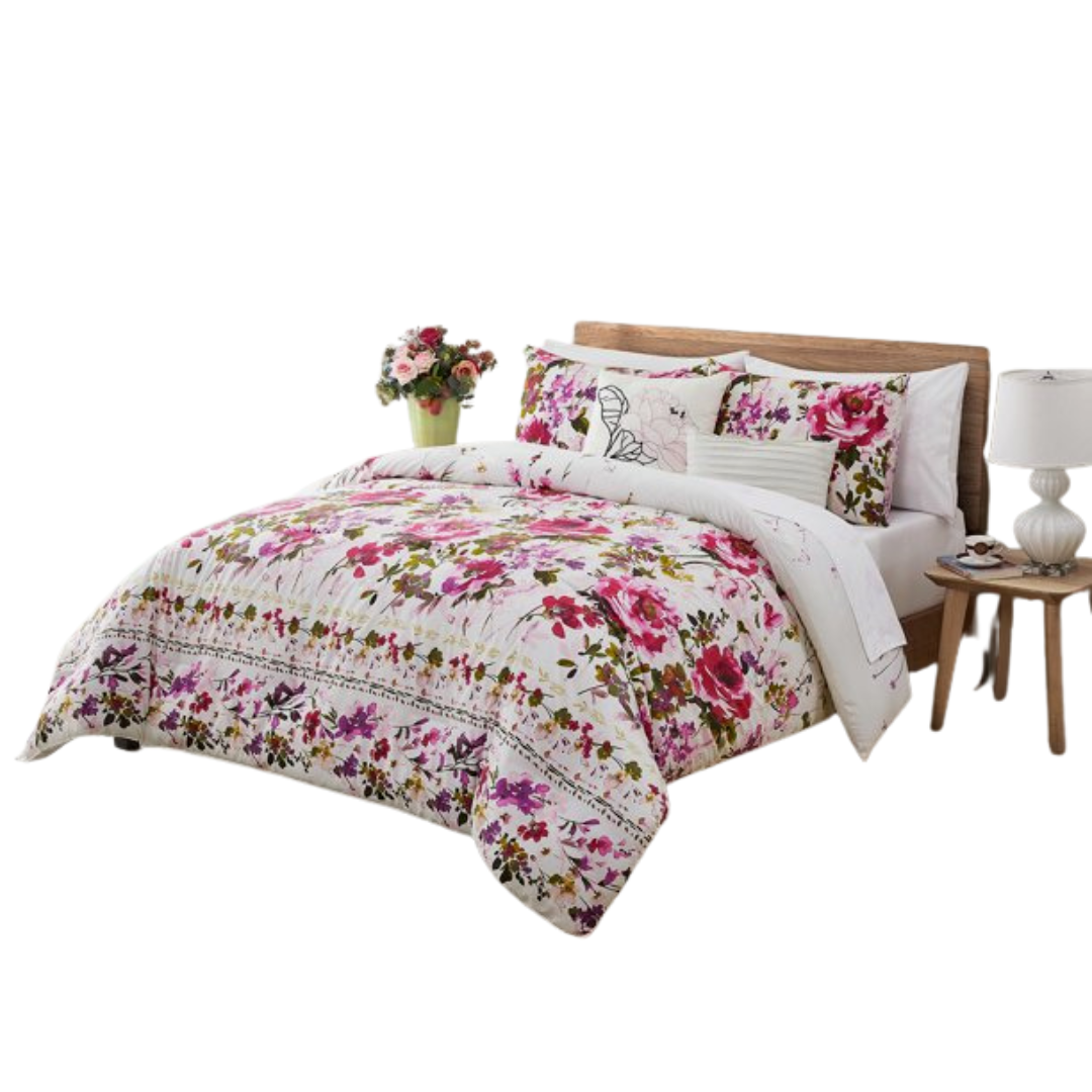Roseanne Full Queen, 5 Piece Comforter Set