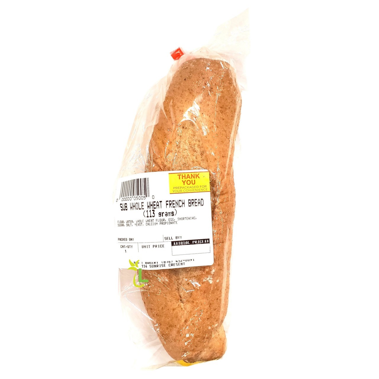 BIG T BREAD FRENCH SUB WHOLE WHEAT 113g