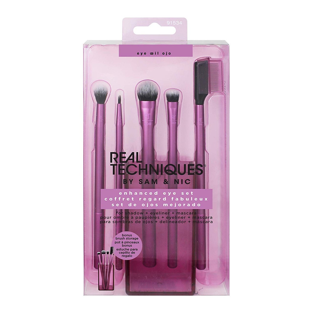 Real Techniques Enhanced Eye Set Eyeshadow & Eyeliner Brush Kit