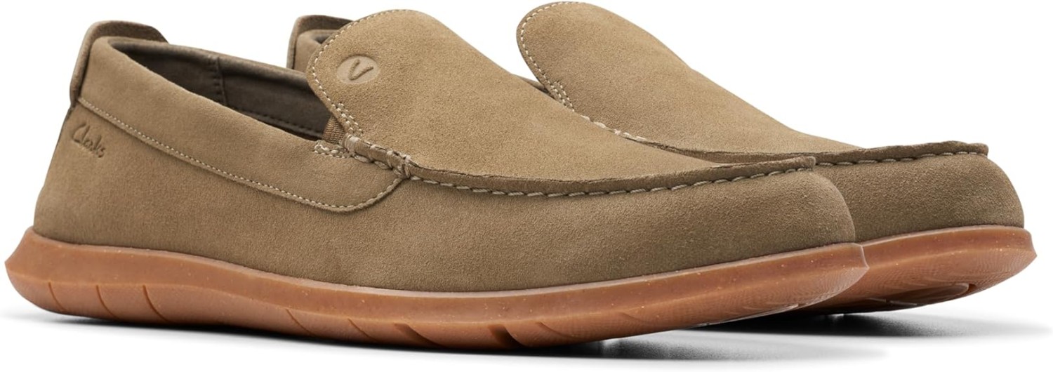 Clarks Mens Flexway Step : Olive Suede