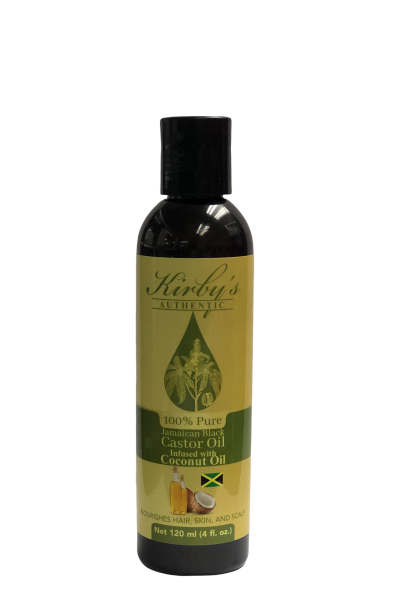 Kirby's Authenic 100% Pure Jamaican Black Castor Oil Infused With Coconut Oil 4oz