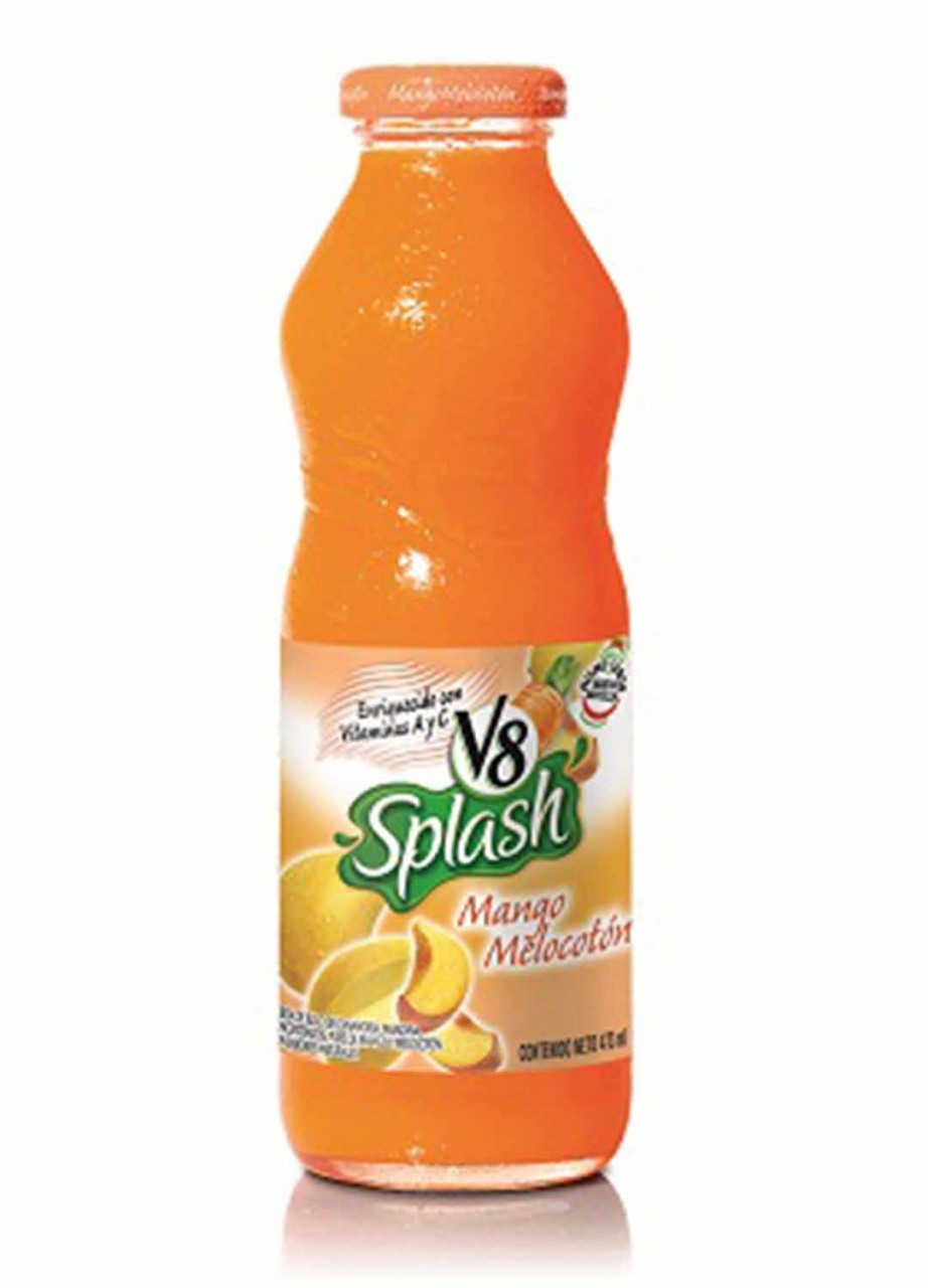 V8 Splash Juice Beverage, Mango Peach, 16-Ounce Bottles
