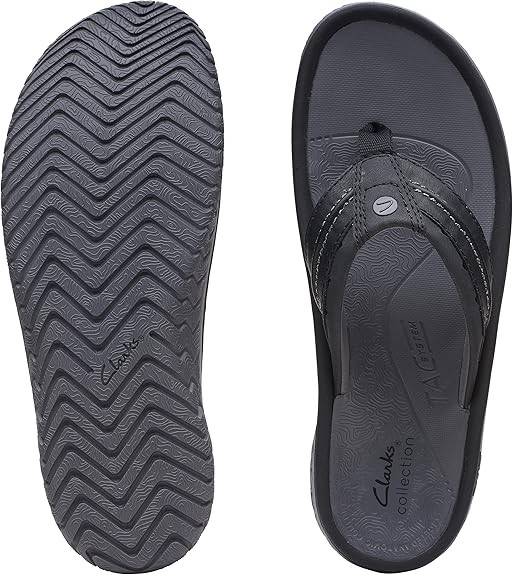 Clarks Mens Wesley Post Black Synthetic