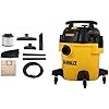 DEWALT DXV05P 5 Gallon Poly Wet/Dry Vac, 4 Peak HP Shop Vacuums with Attachments, Powerful Suction, 1-7/8" Hose, DXV05P, Yellow