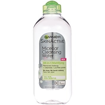 Garnier SkinActive Micellar Cleansing Water All-in-1 Cleanser & Makeup Remover for Oily Skin, 13.5oz