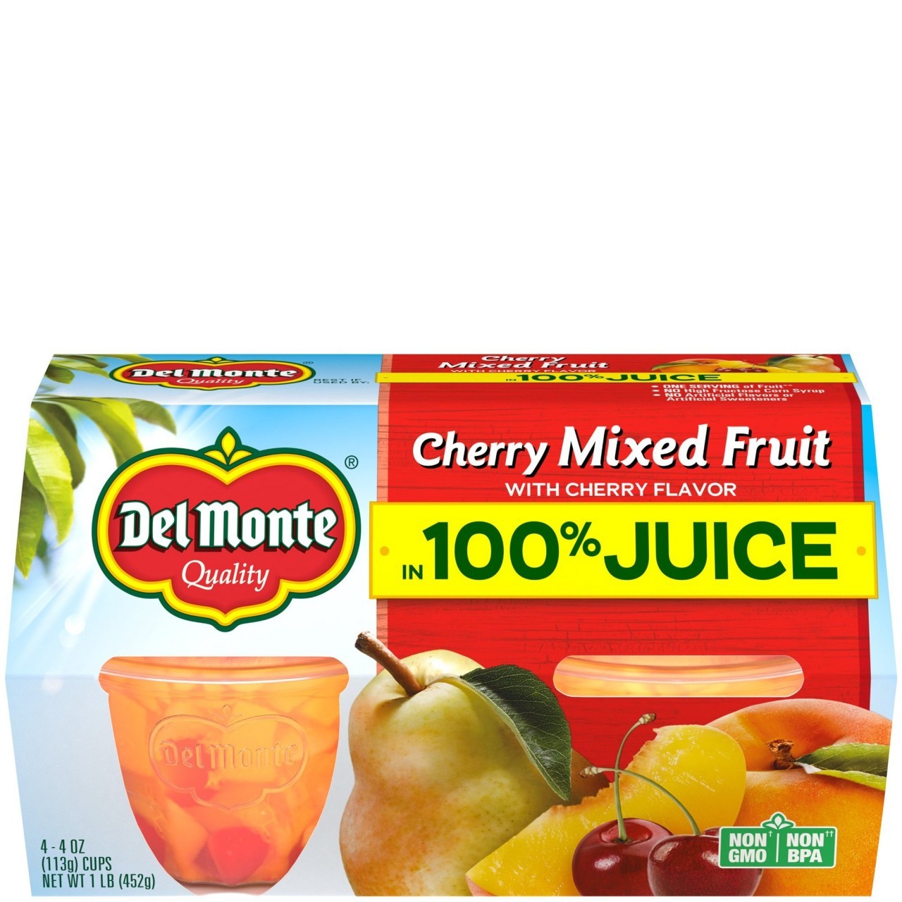 DEL MONTE CHERRY MIXED FRUIT 4x4oz