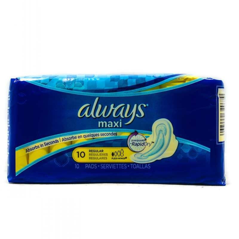 ALWAYS MAXI REGULAR W/WINGS REG 10’S