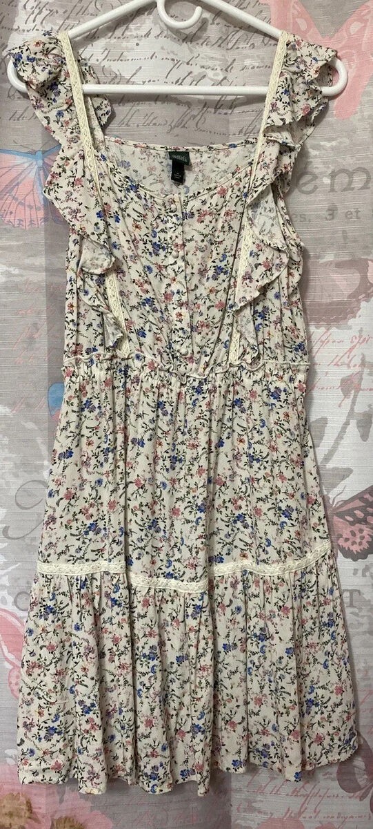Wild Fable White Flowy Floral Dress