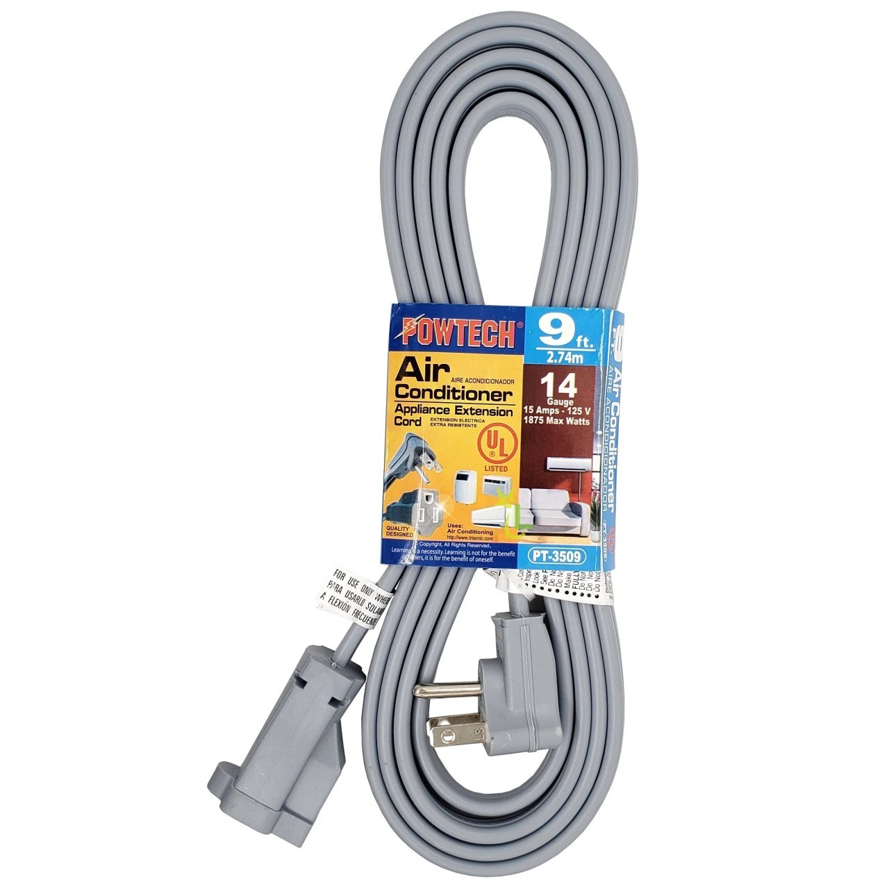 POWTECH EXTENSION CORD APPLIANCE 9ft