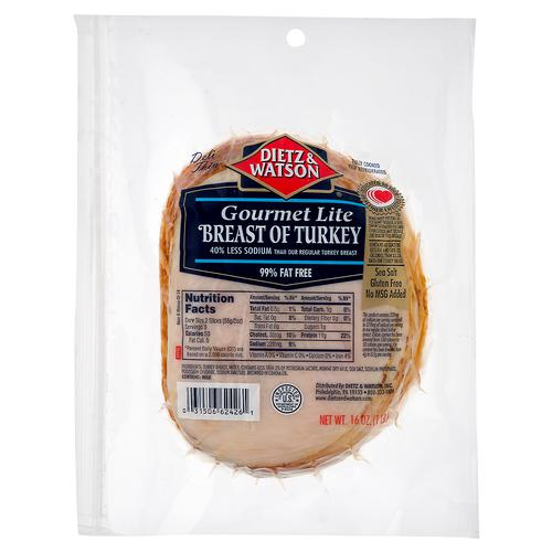 Dietz & Watson Sliced Breast Turkey, 454 g / 1 lb