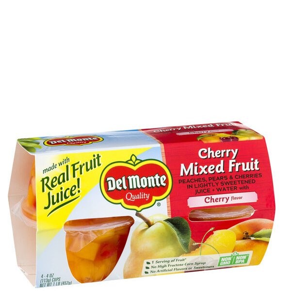 DEL MONTE MIXED FRUIT CHERRY GEL 4x4oz