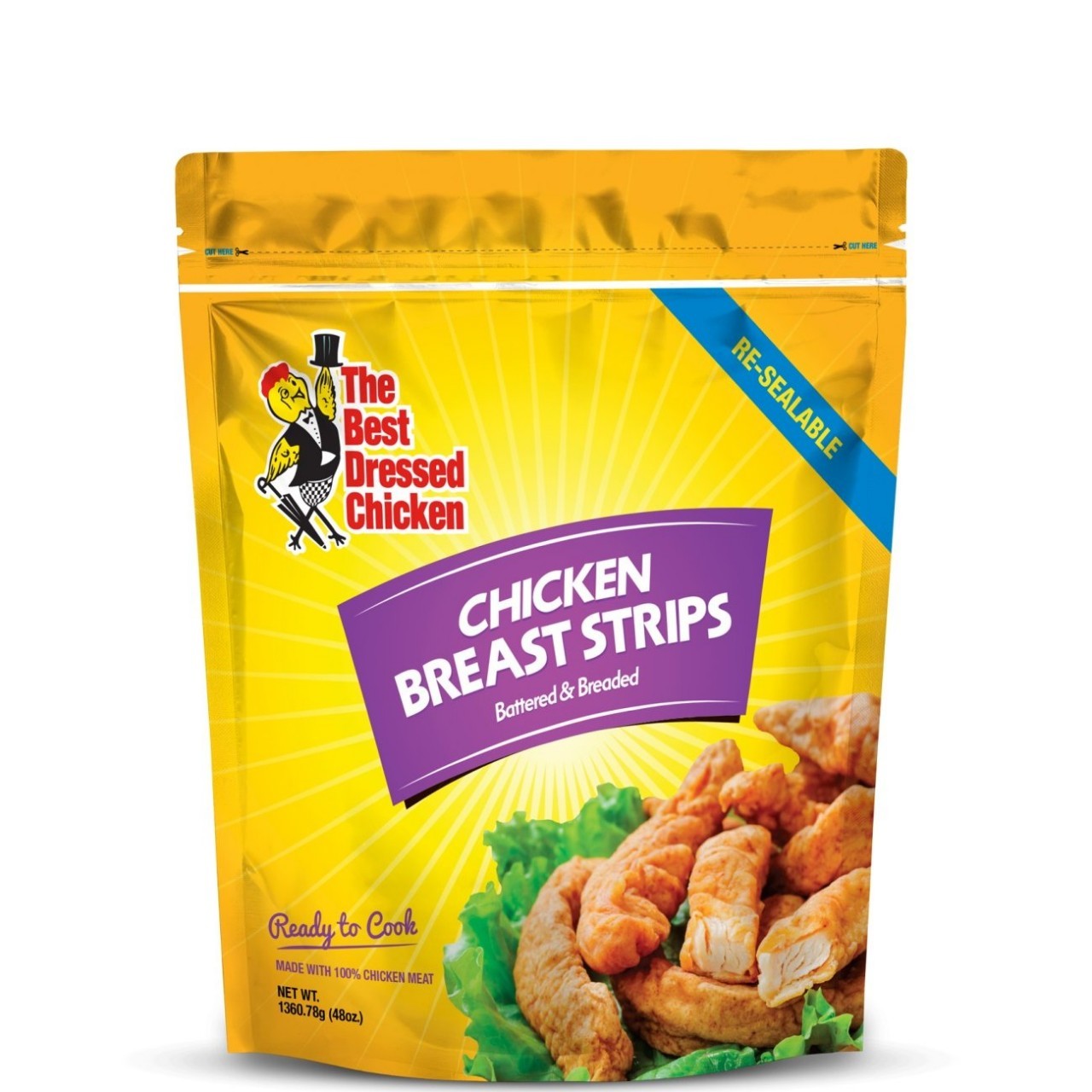 BD BREADED CHICKEN BREAST STRIPS 22oz