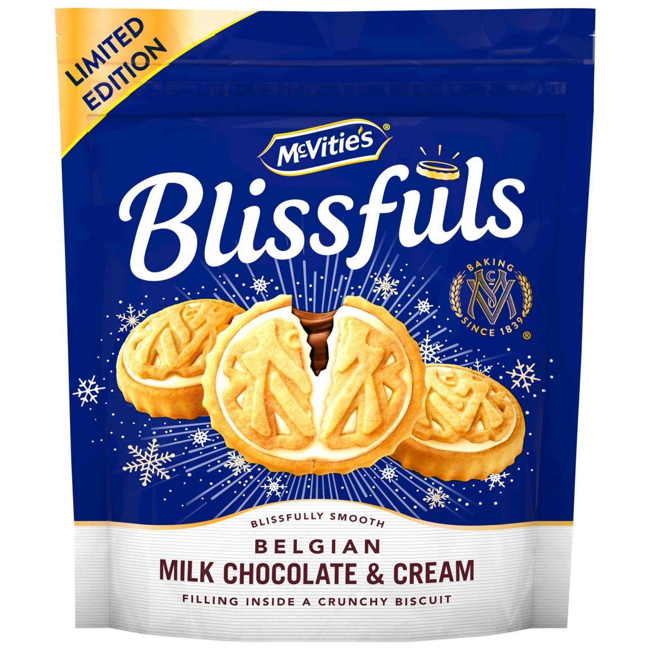 MCVITIES BLISSFULS CHOCOLATE CREAM 214g