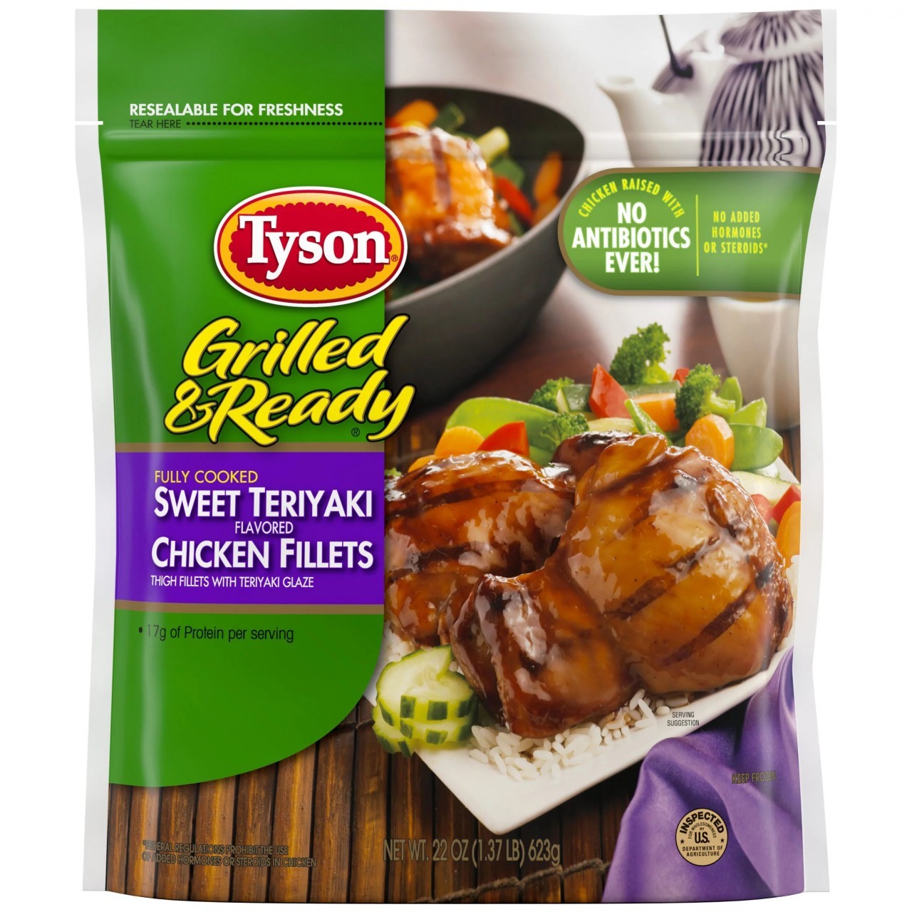 TYSON CHICKEN FILLETS SWT TERIYAKI 22oz