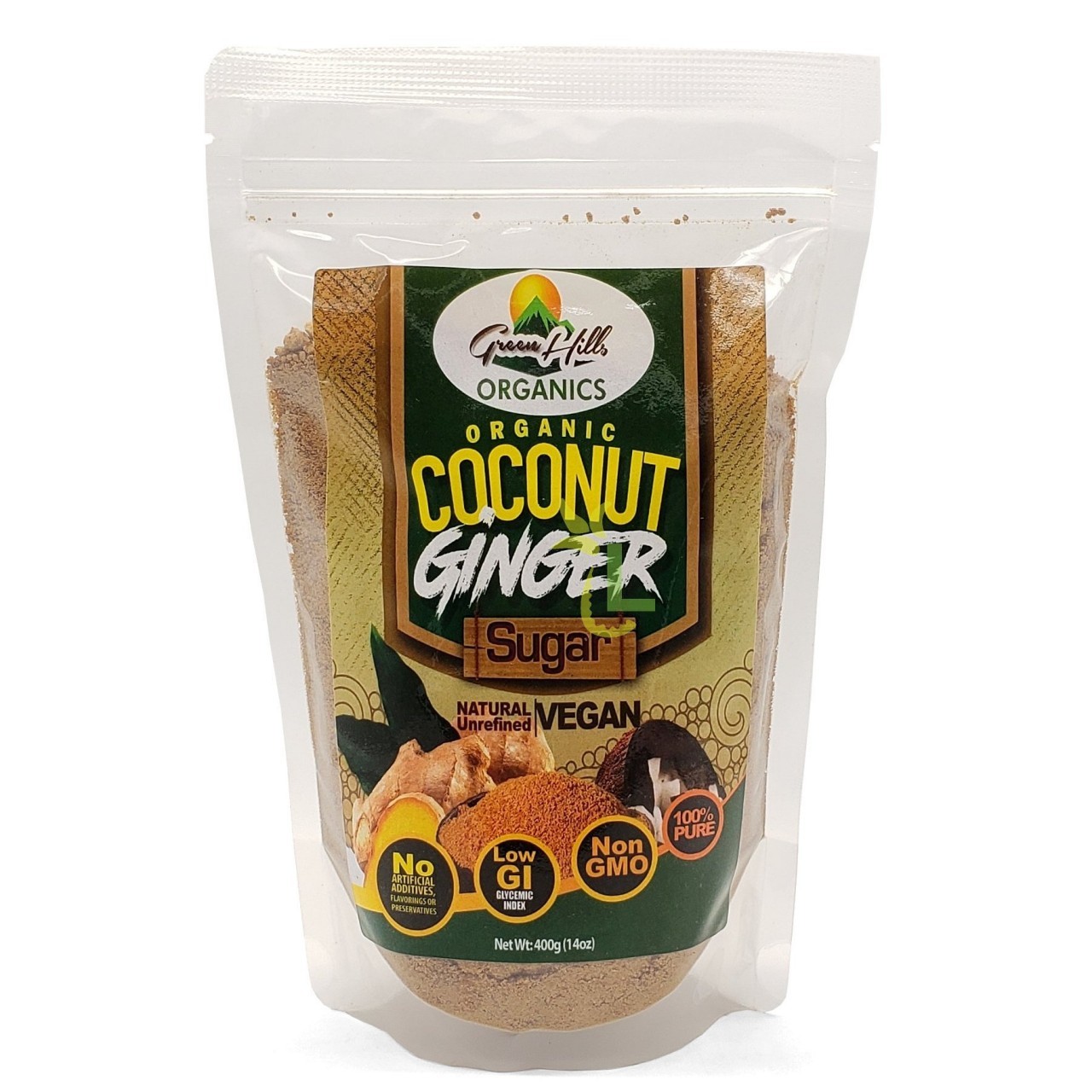 GREEN HILLS SUGAR COCONUT GINGER 400g