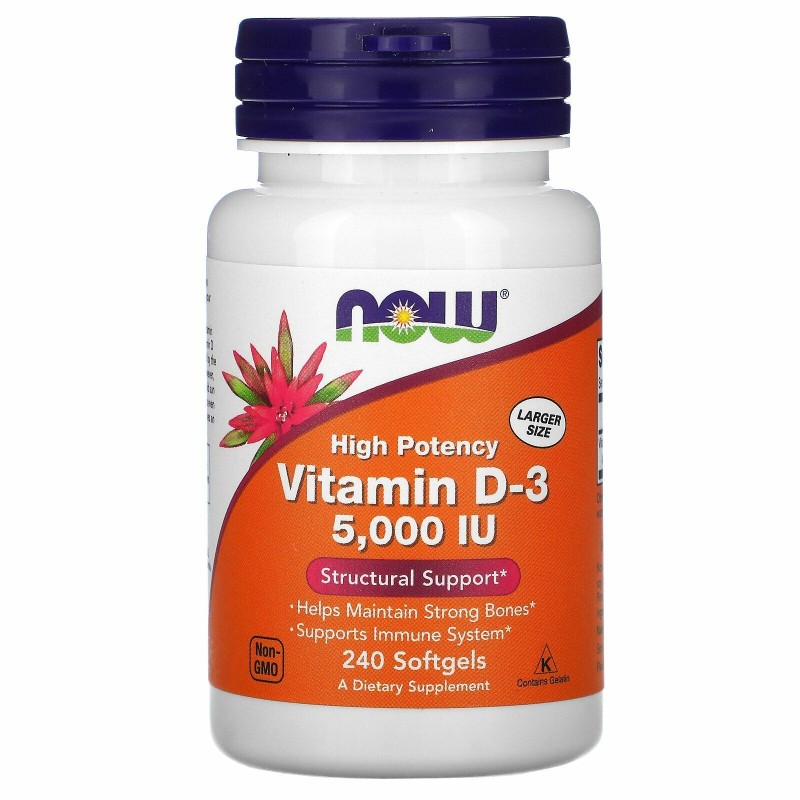 Now Vitamin D-3 5000 IU Softgels