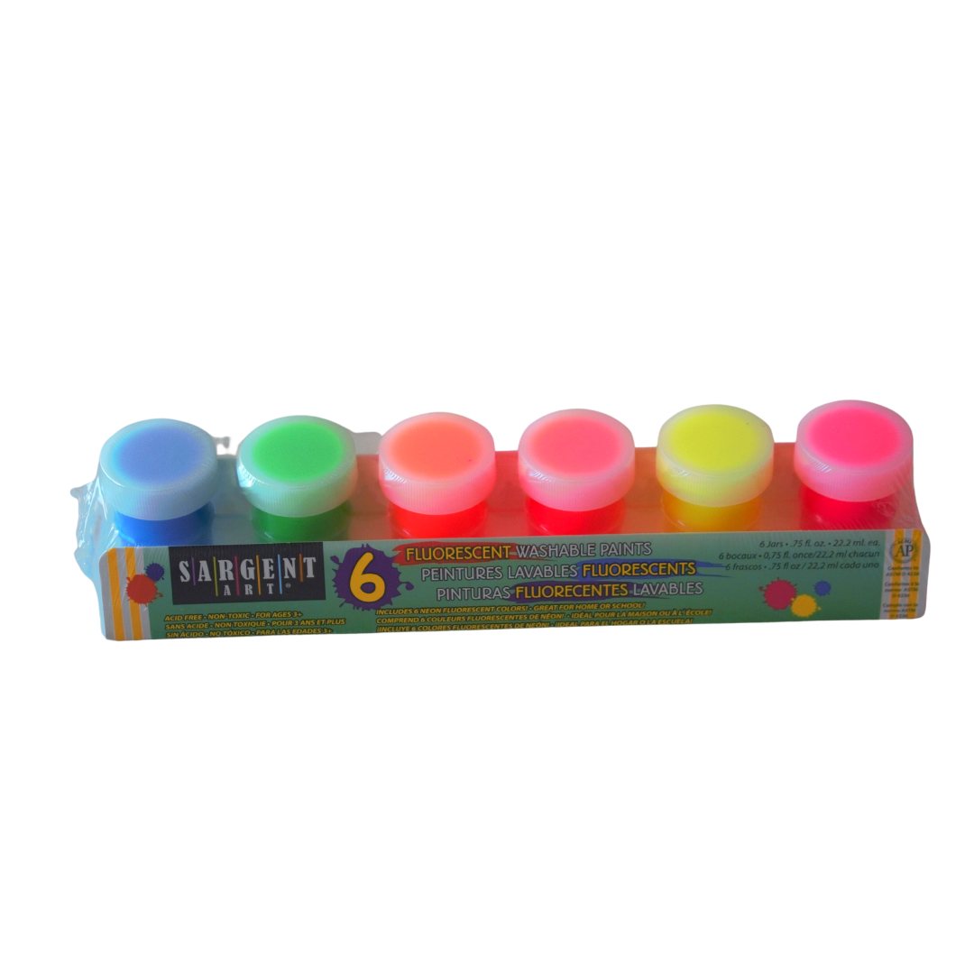 Sargent Art 6 Fluorescent Washable Paints