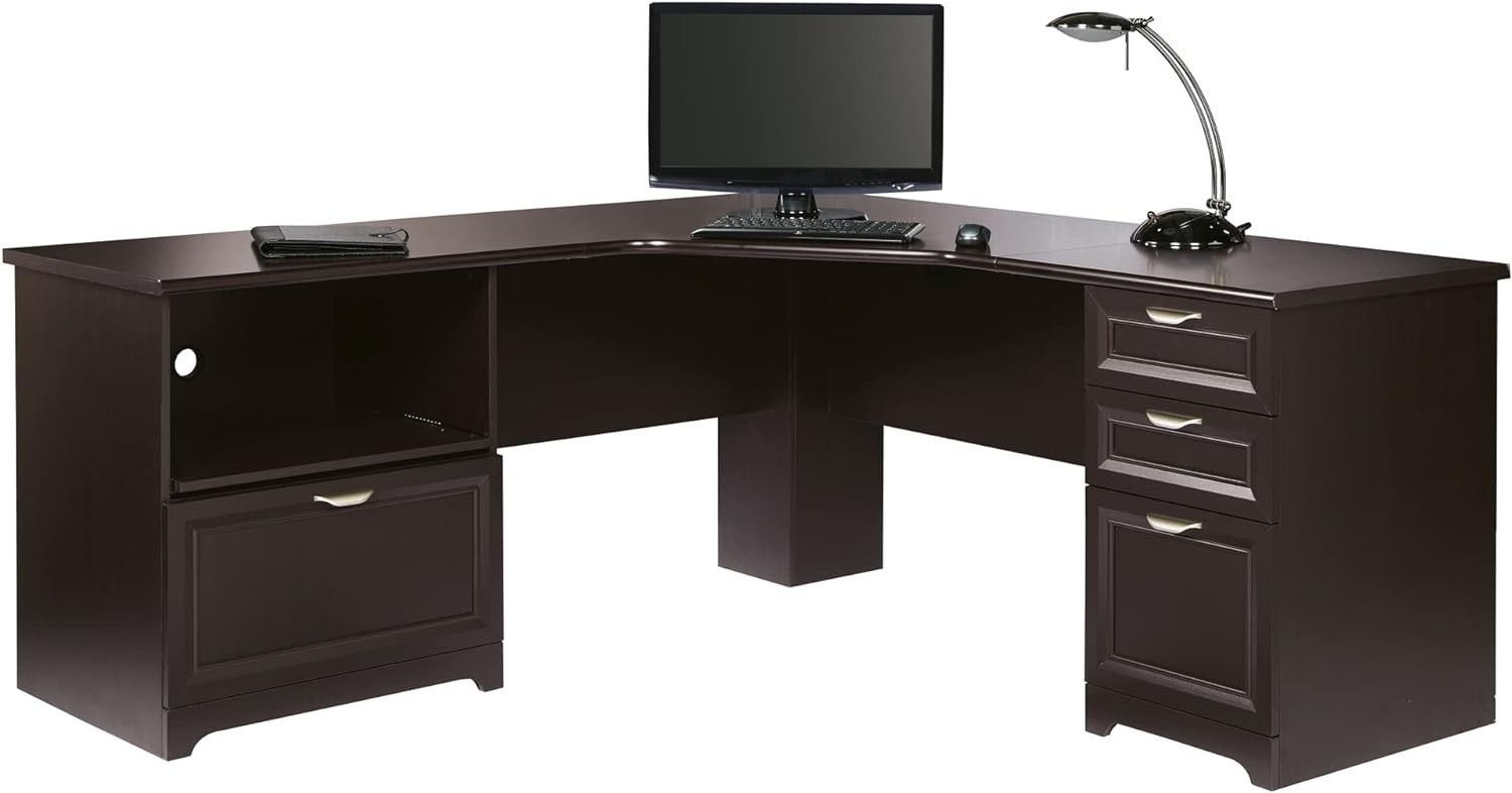 Realspace Magellan Performance Espresso L-Shaped Desk, 30'H x 70 9/10'W x 23