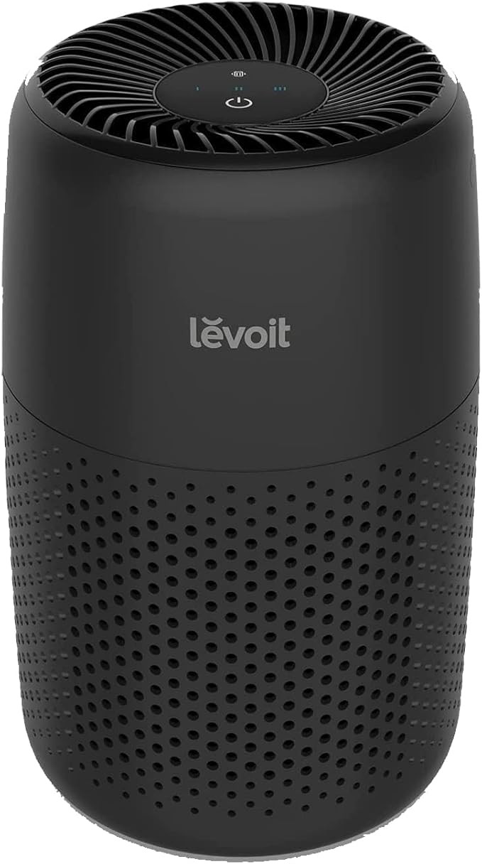 LEVOIT Air Purifiers For Bedroom Home, 3-in-1 Filter Cleaner With Fragrance Sponge For Better Sleep, Filters Smoke, Allergies, Pet Dander, Odor, Dust, Office, Desktop, Portable, Core Mini, Black